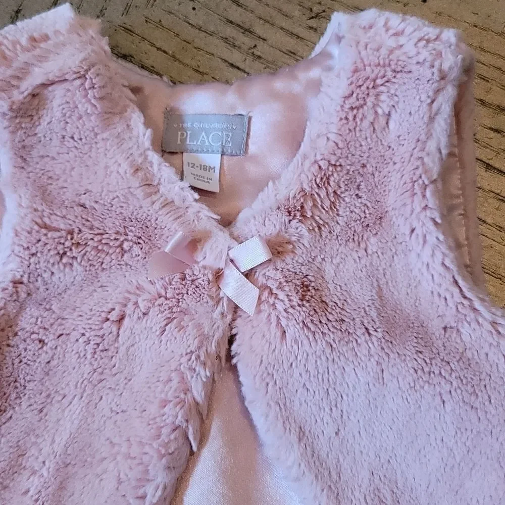 12-18 month pink fur vest Children's Place💖